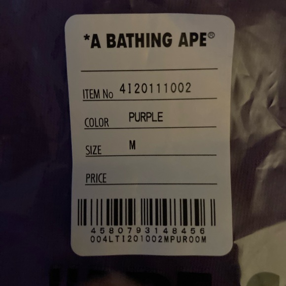 A Bathing BAPE Ape Crossbone Long Sleeve Tee Purple - Picture 4 of 4